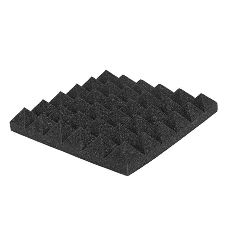 Древесный уголь акустические пенопластовые плитки пена для звукоизоляции панелей студия звуковая Прокладка 2x10x10 дюймов