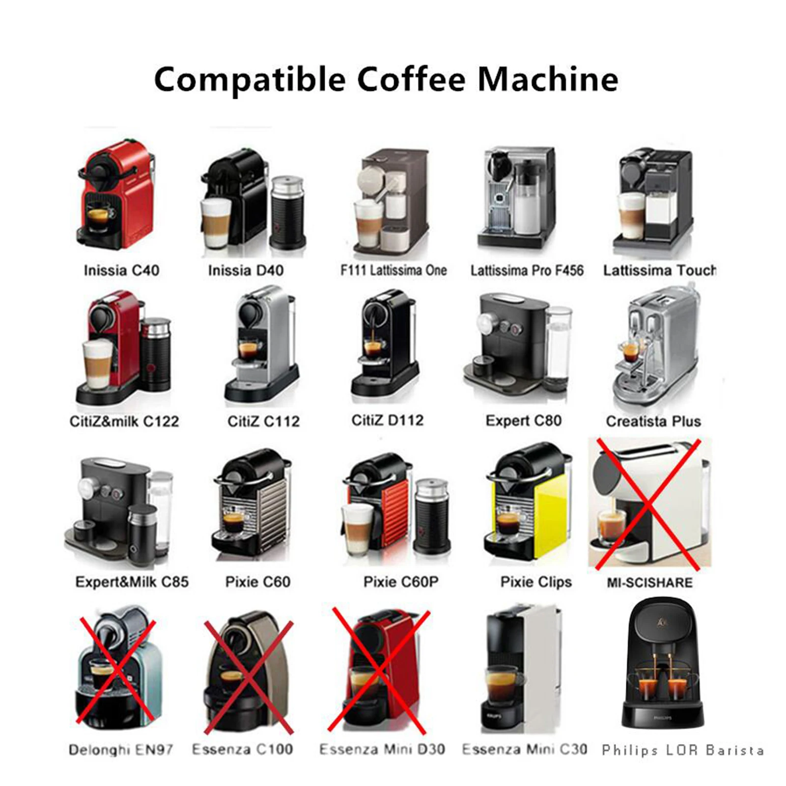 Reusable Capsules Coffee Machine Capsules Stainless Steel Coffee Pod Caffe Capsule Pod Holder Accessory