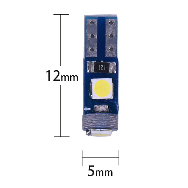 100 шт. T5 светодиодный W3W W1.2W Автомобильный интерьер 3030 SMD DC 12 В супер яркий 3 Светодиодный индикатор для приборной панели автомобиля