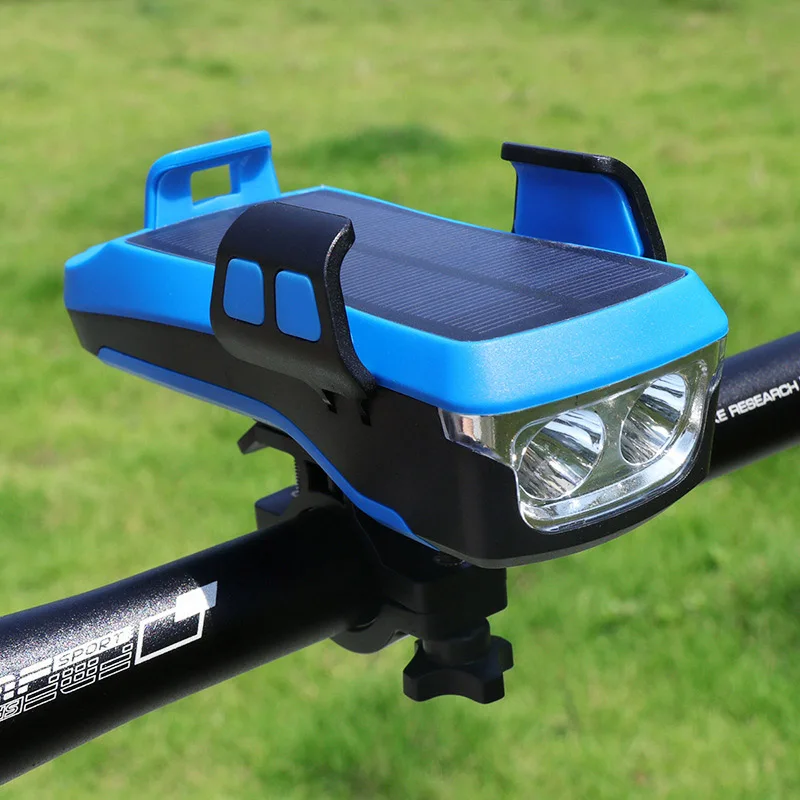 Upgraded Multifunction 4 in 1 Bicycle Light Solar Power USB Recharegable Bike Light 4000mAh Power Bank Cycling Phone Holder Horn Upgraded Multifunction 4 in 1 Bicycle Light Solar Power USB Recharegable Bike Light 4000mAh Power Bank Cycling Phone Holder Horn