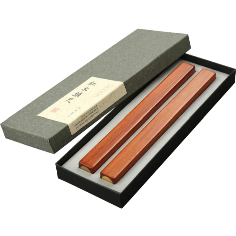 Paperweights Chinese Ink Painting Rosewood Paperweight 2pcs Customized Brush Calligraphy Paperweights Wooden Paper Pressing Prop