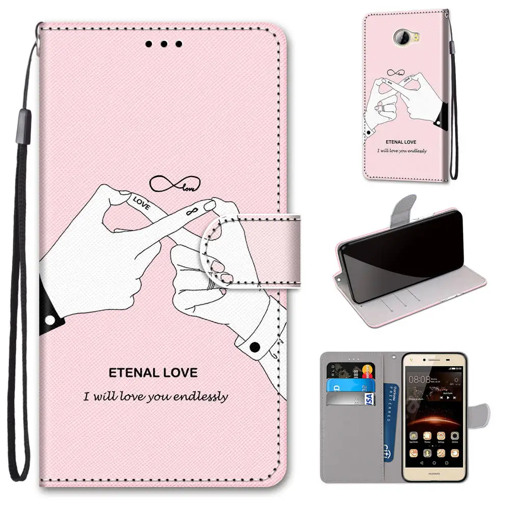 Case For Huawei Y5 II / Honor 5 / Honor Play 5 Case Cover Back Flip Stand PU Leather Wallet Case for Huawei Y5 2 LYO-L21 CUN-U29