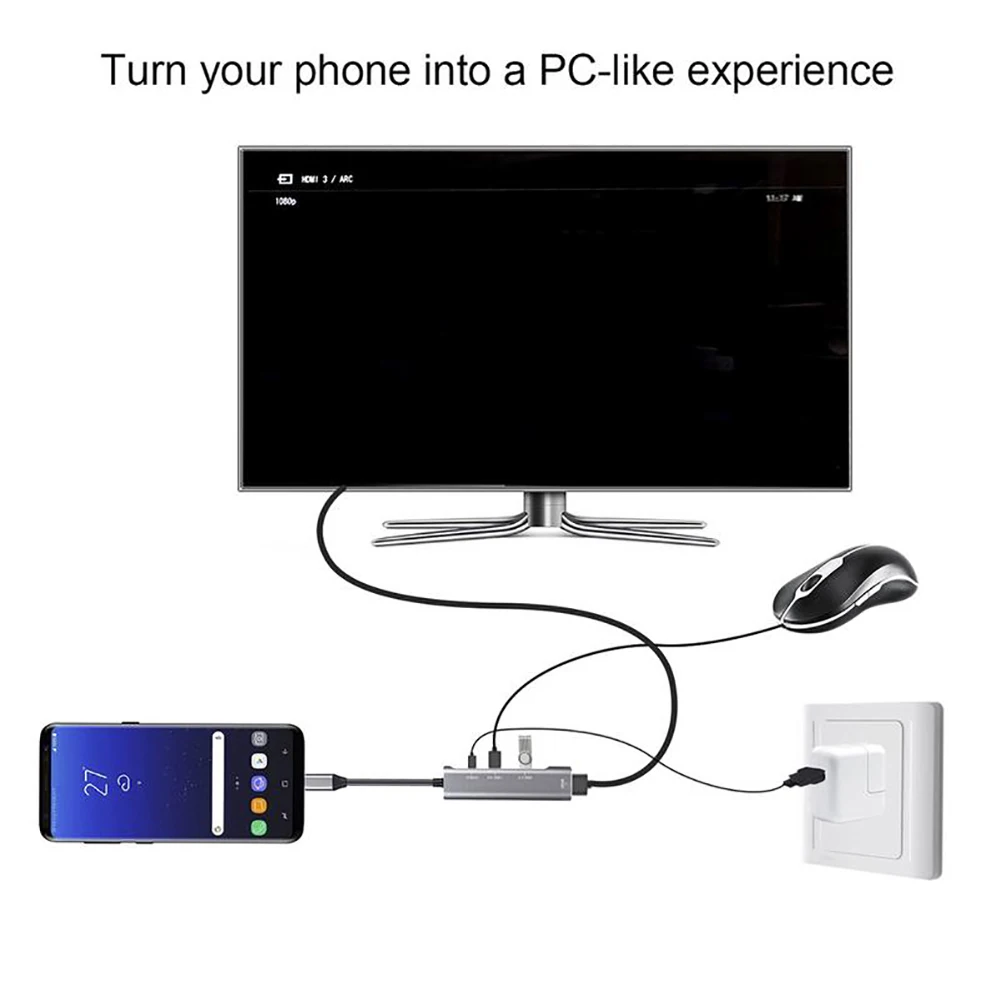 Тип c док-станция алюминиевый 4 в 1 к HDMI кард-ридер PD для зарядного устройства аудио для macbookpro переключатель Thunderbolt3 usb c концентратор
