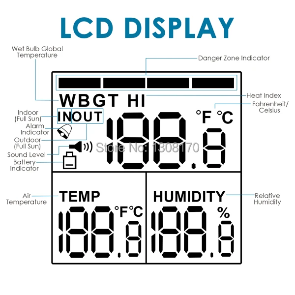 87784 Wearable 2-in-1 WBGT + HI Heat Index Checker Wet Bulb Globe Temp –  Gain Express