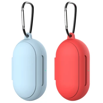 

2x Sky Blue/Red Silicone Protective Case for Samsung Galaxy Buds 2019 Earphone Flip-Open Case Waterproof Shockproof