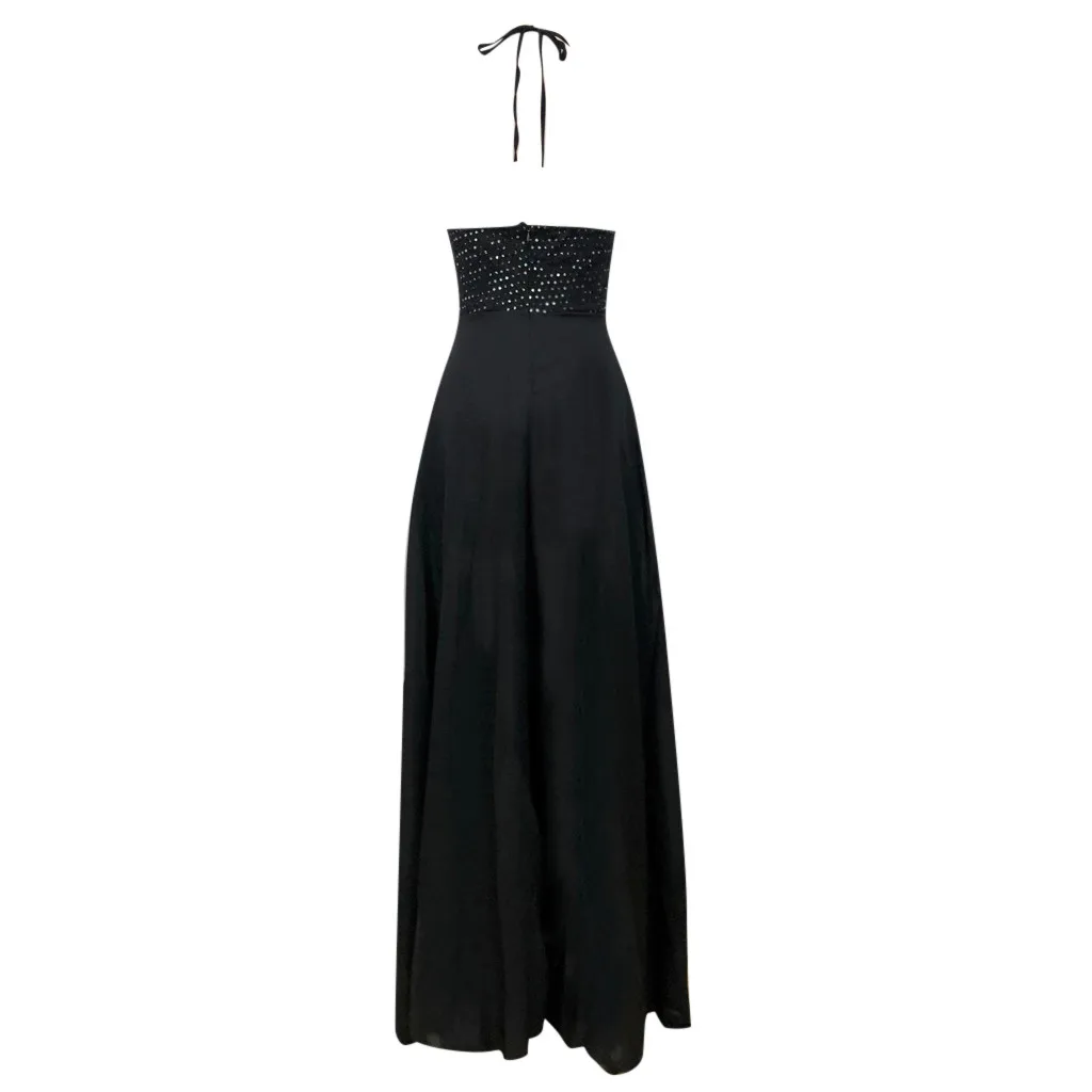 ropa mujer vestido mujer женское платье Элегантное кружевное платье с вышивкой размера плюс платье без рукавов с лямкой на шее sukienka