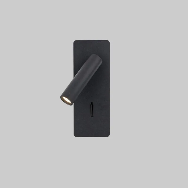 

LED Wall Light With Switch And USB Interface Fashion White Black Lamp Fixture Rotation Bedroom Bedside Corridor Aisle Wall Light