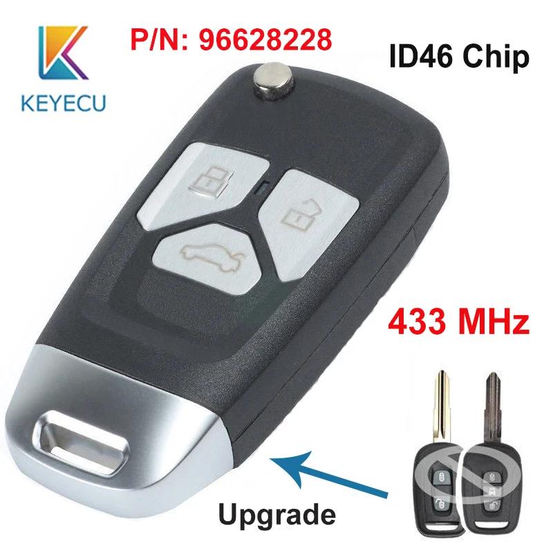 KEYECU обновлен удаленное брелок 433 МГц ID46 чип P/N: 96628228 для Chevrolet Captiva 2008 2009 2010 2011 2012 2013