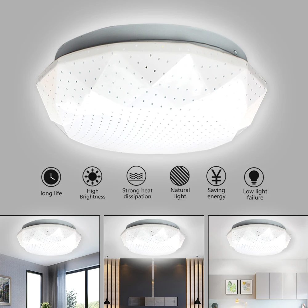 

New LED Ceiling Lamp Fixture Diamond Shaped Light for Hallway Living Room Kitchen Bedroom Led Ceiling Surface Mounted Lighting