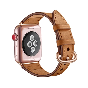 

strap for apple watch band 5 4 44mm 40mm Genuine Leather correa 42mm 38mm belt high quality bracelet for iwatch series 3/2/1