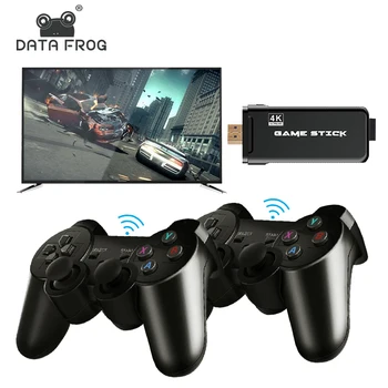 

DATA FROG 4K HD Video Game Console 2.4G Double Wireless Controller For PS1/GBA Classic Retro TV Game Console 64GB 10000 Games