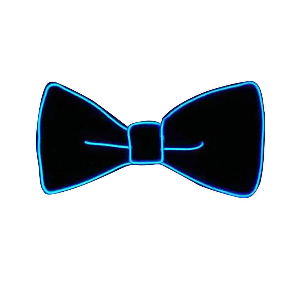 Flashing Necktie Polyester Silk Accessories Evening Show Christmas Gift Bow Tie Luminous LED Dance Jewelry Bowtie Party - Цвет: dark blue