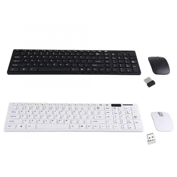 

2.4G Optical Wireless Keyboard and Mouse Mice USB Receiver Combo Kit for PC Computer Black / White