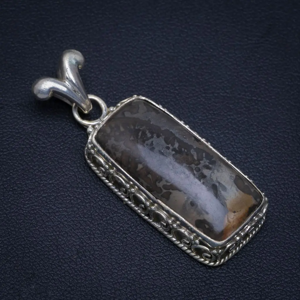

Natural Pietersite Unique Design 925 Sterling Silver Pendant 2" M718