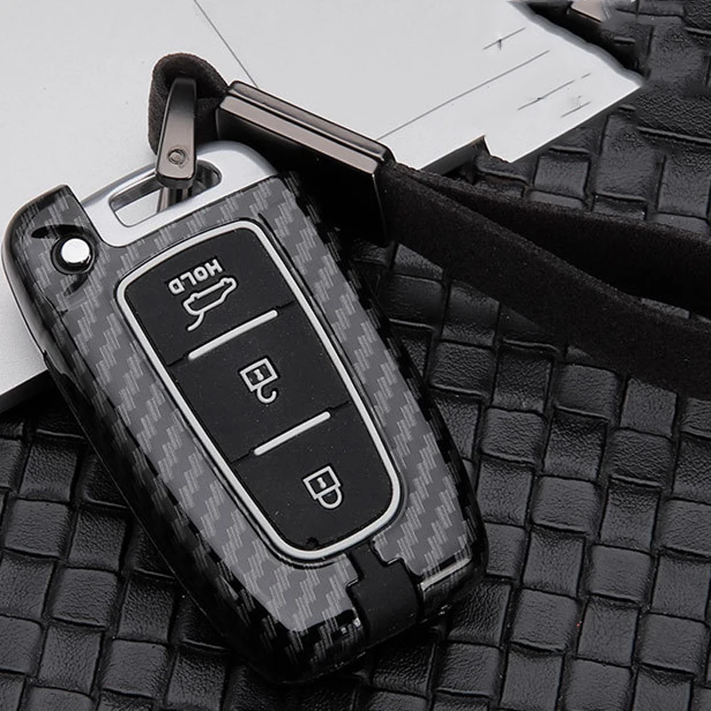 

For Hyundai Elantra Sonata Fashionable and Beautiful Zinc Alloy Smart 3 Button Car Key Protective Shell Silicone Key Cover