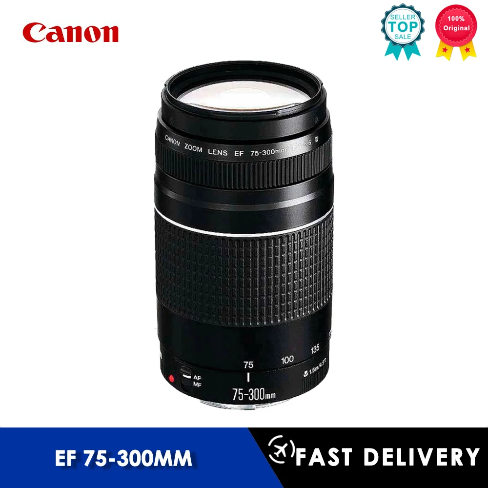 Obiettivo Canon 75-300 Ef 75-300Mm F/4-5.6 Iii Teleobiettivo Per Canon 550D 600D 700D 750D 760D 60D 70D 80D 6D T6 T3I T5I T6