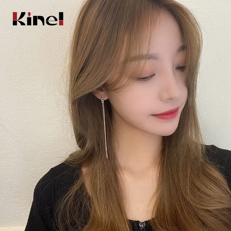 

Kinel Chain Tassel Real 925 Sterling Silver Earring High Quality Japanese Korea Stylish For Women Earring Fine Jewely