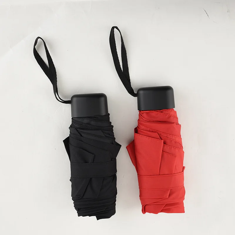 

Five-fold Umbrella Flat Handle Ultra-Light Mini Folding Logo Customizable Hipster Sun-resistant All-Weather Umbrella Amazon