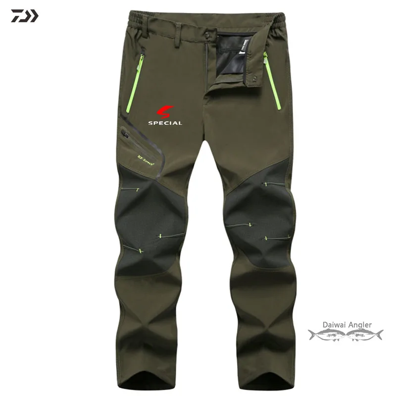 Daiwa дышащие рыболовные брюки мужские быстросохнущие полиэфирные карманные Рыболовные костюмы термальные походные беговые анти-пот трикотажные изделия