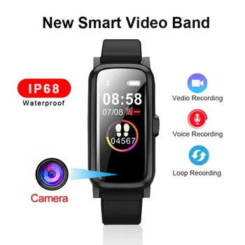 

1080P HD Video Camera Recorder Swimming IP68 Smart band Cam Watch Sound Voice Recording Sports Heart Rate Monitor
