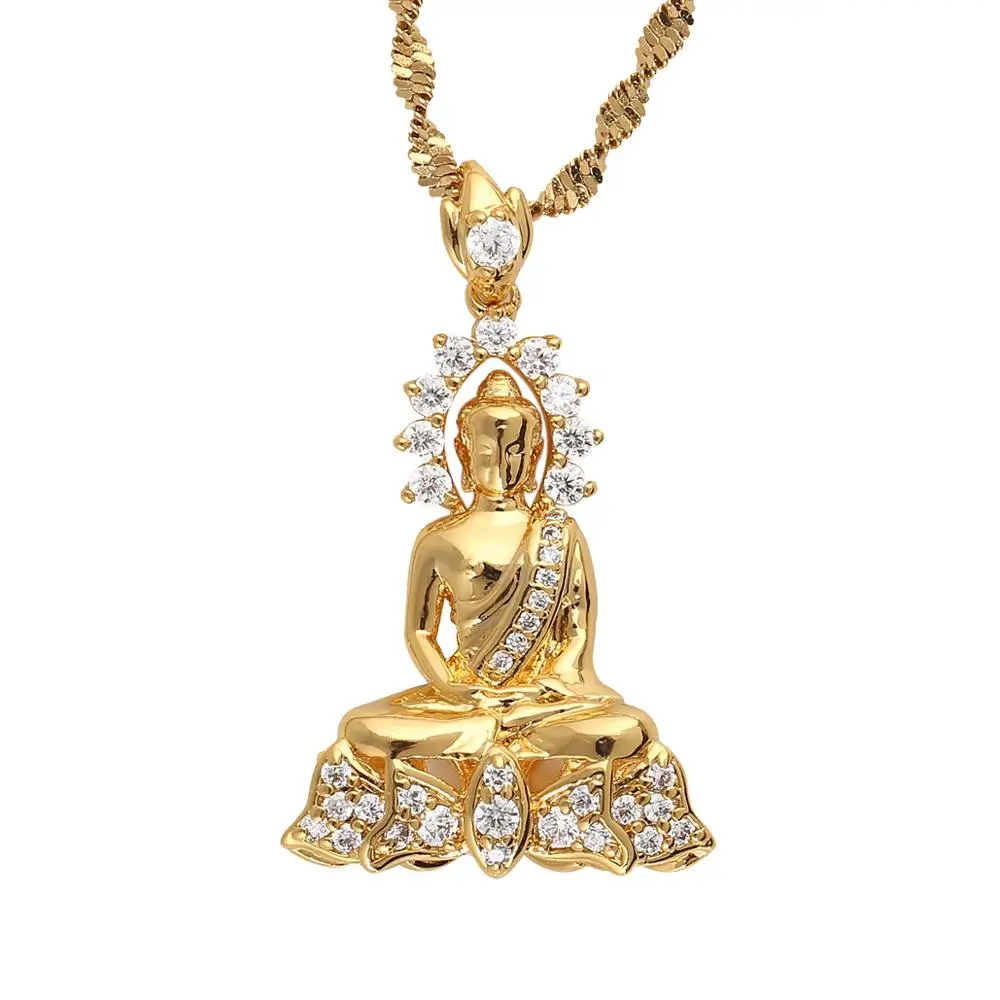 

Vintage Tibetan Amitabha Buddha Buddhist Pendant Necklace Nirvana Meditating Jewelry