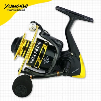

YUMOSHI spinning reel 5.1:1 metal spool CNC rocker Spinning wheel 13+1BB series fishing reel pesca molinete fishing feeder SF