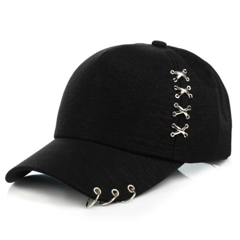 

2018 fashion Women Sun Hat Baseball Cap White Pink Summer Outdoor Sunscreen Caps Couple Men Iron Ring Hats Snapback Hats