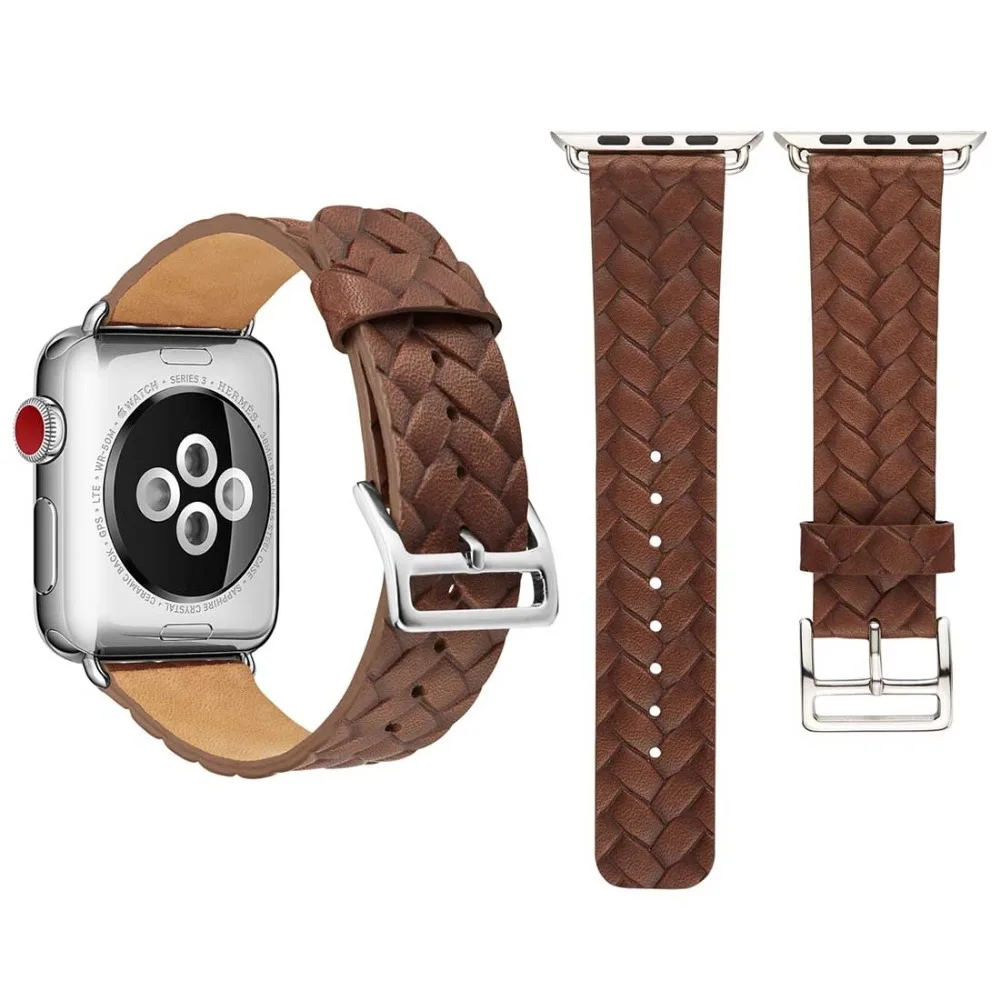 Для Apple Watch Series 3& 2& 1 38 мм 42 мм кожаный ремешок воловья кожа тисненый узор