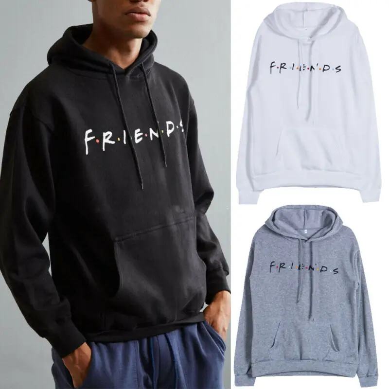 Mens Womens FRIENDS Print Hoodie Sweatshirt Hoody Coat Ladies Pullover Top Loose Casual Womens Jumper Pull Femme Mens Womens FRIENDS Print Hoodie Sweatshirt Hoody Coat Ladies Pullover Top Loose Casual Womens Jumper Pull Femme
