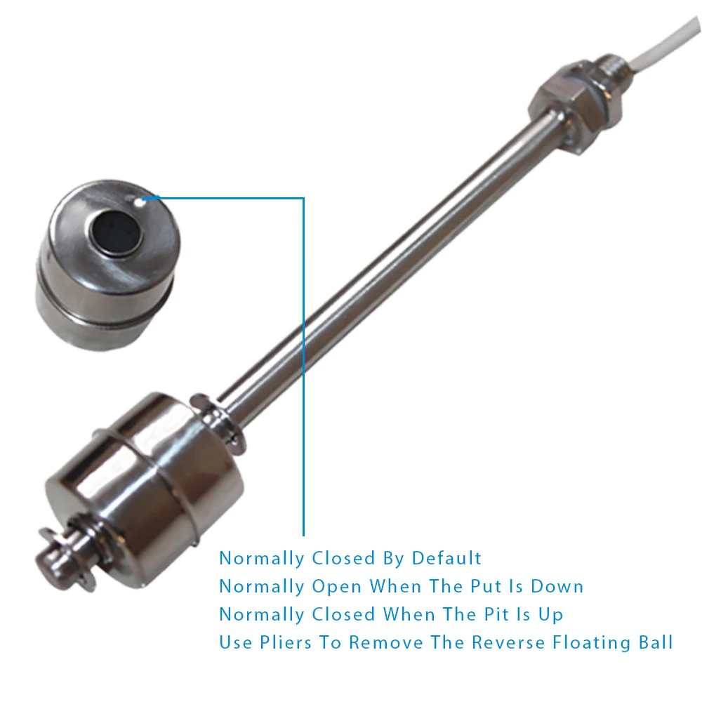 Description Picture 6 of itemStainless Steel Float Switch Tank Liquid Water Level Sensor Ball Float Switch Tank Pool Flow Sensors Controller Sensor