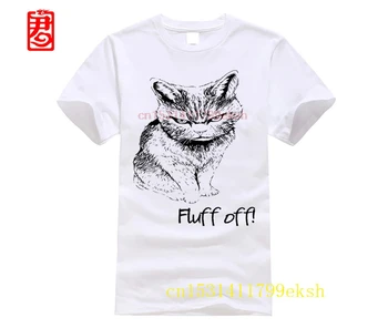 

brand Fluff Off Angry Cat Lucifer T Shirt 2020 Summer Men's Short Sleeve T Shirt