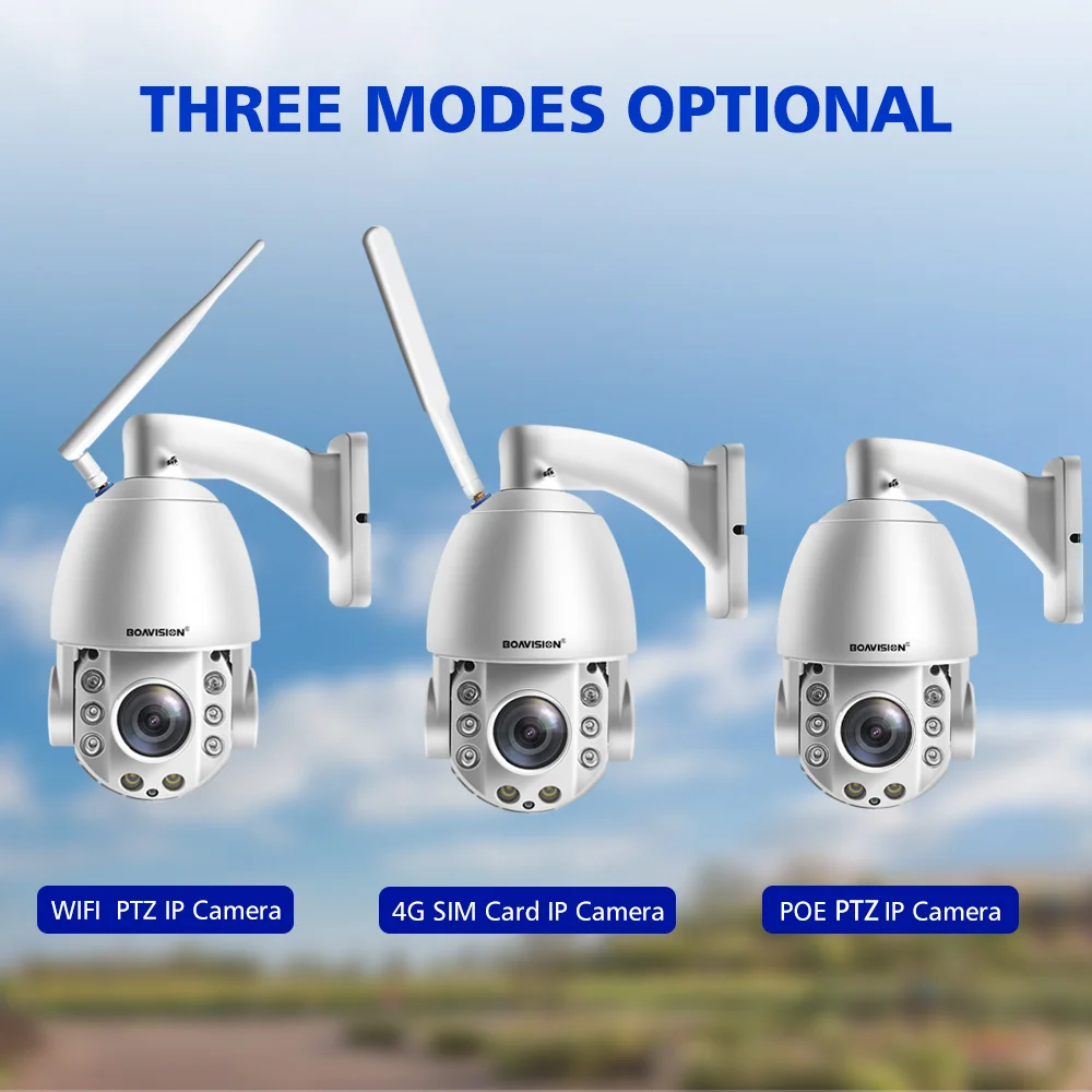 5MP WiFi/4G/POE PTZ IP Camera AI AUTO Tracking 30X Two Way