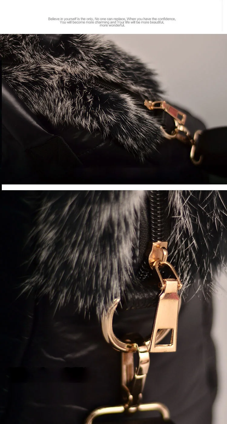 LUCDO Brand Luxury Handbag New Winter Woman Warm Space Cotton Shell Bags Designer Rabbit Fur Bag Ladies Jacket Shoulder Bag