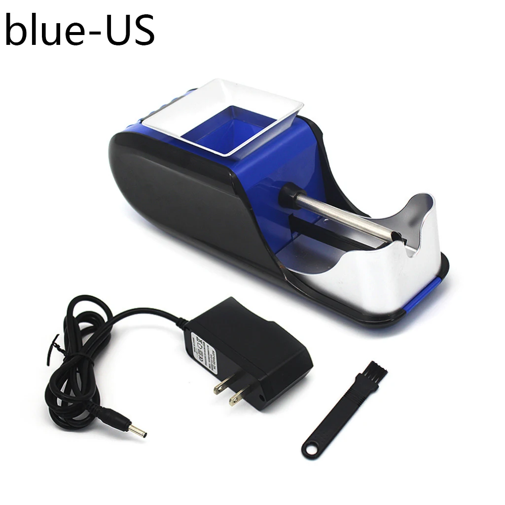 Blue-US Автоматическая сигаретная прокатная машина ТАБАК легко делая простой электронный инжектор производитель роликовый курительный инструмент ЕС США вилка - Цвет: Blue-US