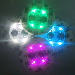 Sous verres lumineux à 4led 6cm, 15 2 pièces, lumières scintillantes pour mariage, nouvel an, Bar, KTV, Vase de boisson, décoration 