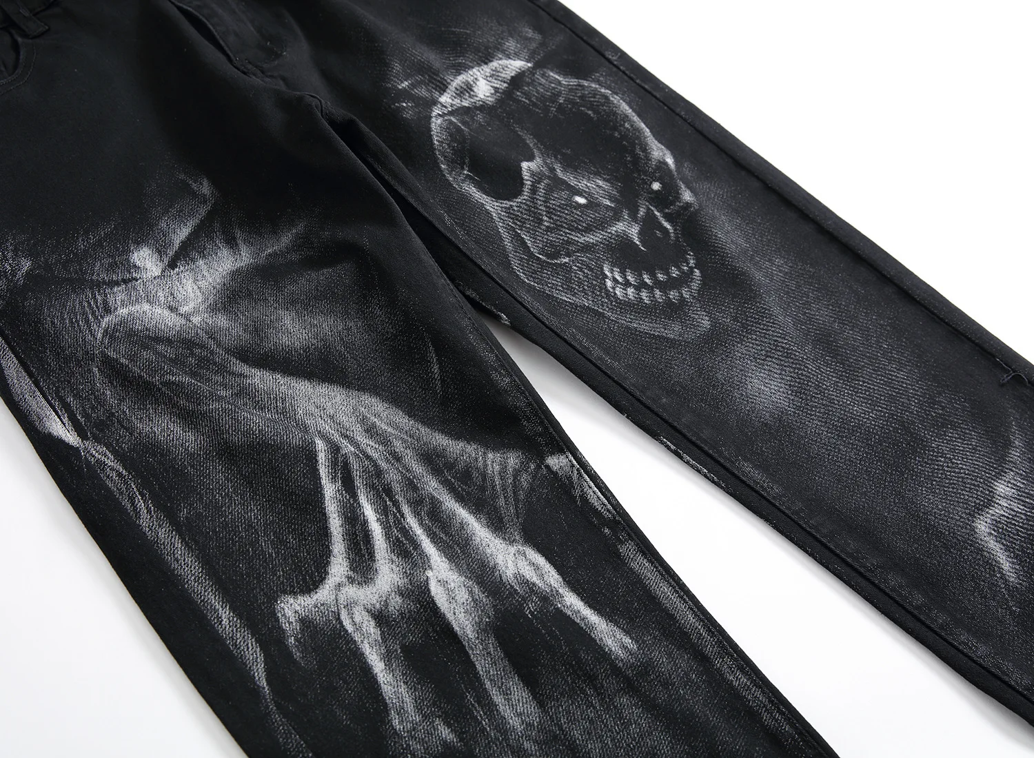 New fashion Men's wolf printed jeans men slim straight Black stretch jeans designer jeans men designer jeans men plus size