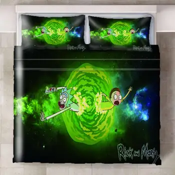 

Morty and Ricky Printing Bedding Set Sheet Children Room Bed Sheet Pillow case Bedding Set