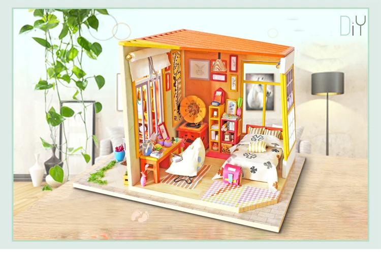 Cutebee Каса Кукольный дом миниатюрная мебель кукольный домик DIY Миниатюрные домики комната коробка театральные игрушки для детей Каса кукольный домик S01B