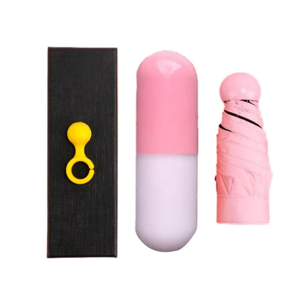 pink Модный портативный унисекс зонтик мини-капсула карманного размера с защитой от УФ-лучей, складной компактный маленький зонтик-капсула - Цвет: pink