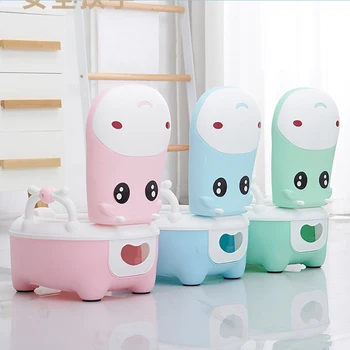 

Children's Pot Cute Cow Shape Boys Girls Toilet Seat Baby Training Potty Portable Toilet Bedpan Kids Comfortable Backrest Pots