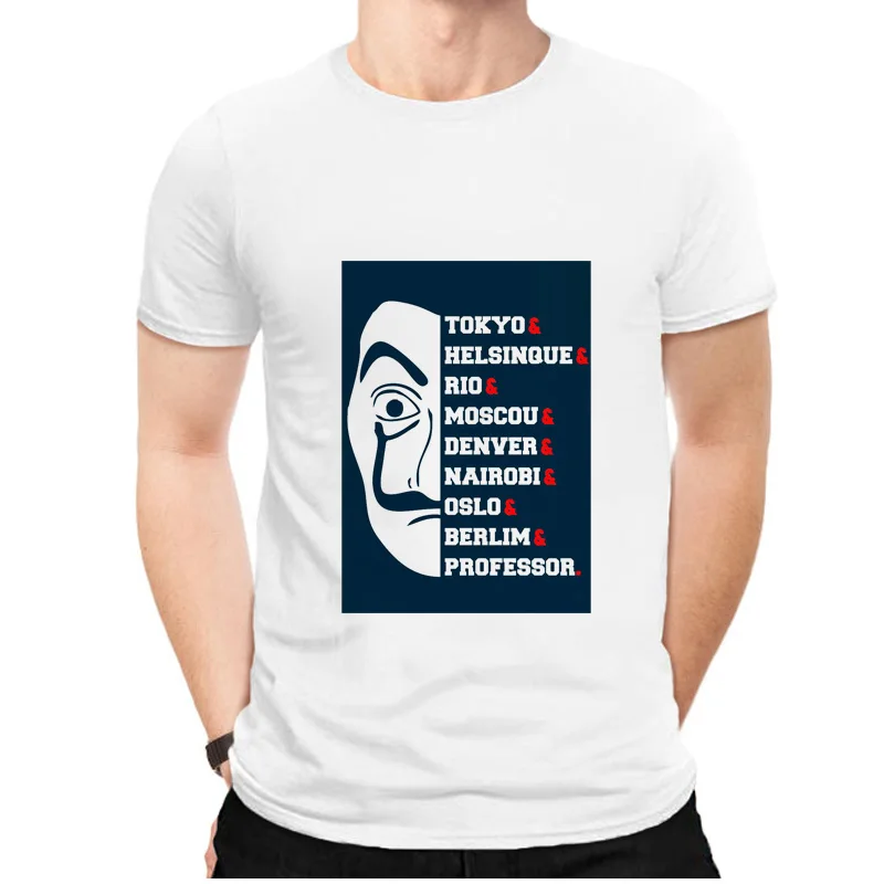 

Lus Los 2019 New Money Heist Tees TV Series Tshirts Men Short T-Shirt Funny Design La Casa De Papel T Shirt