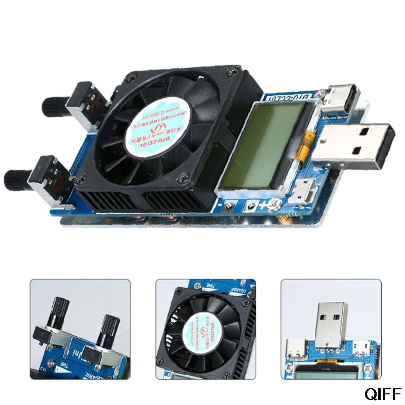 35W USB Electronic Load Tester Module Constant Current Resistance 0.2A~3A Power Battery Tester