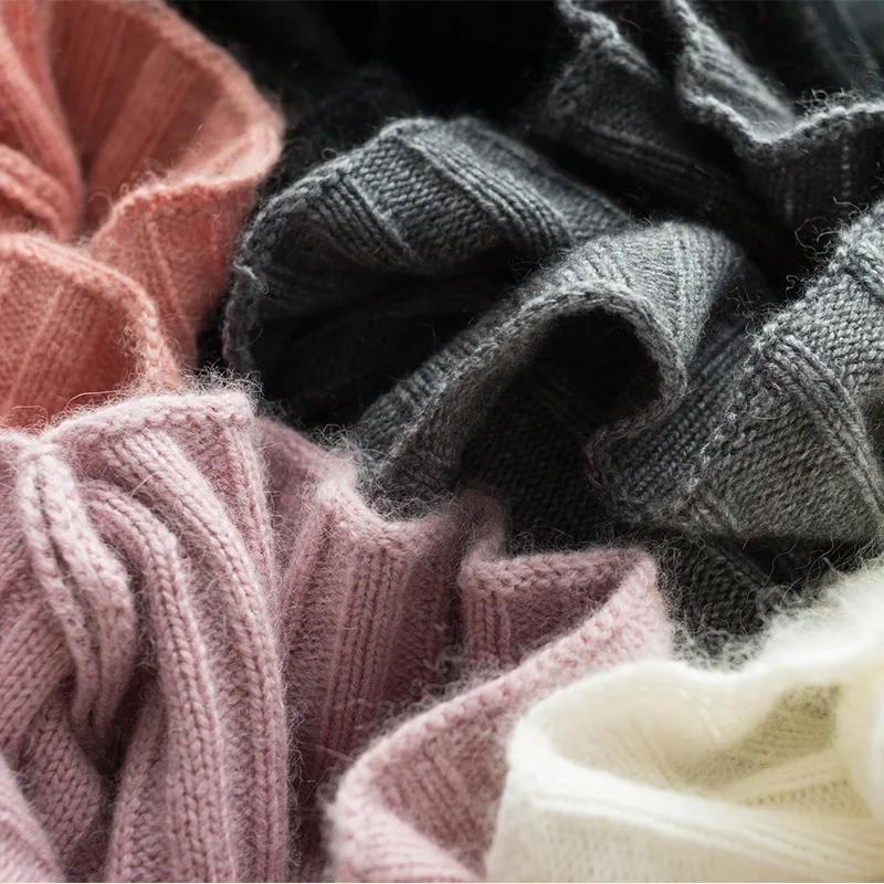

Autumn And Winter New Style Women's Versatile Cashmere Sweater Horizontal Neck Pullover Pumping Solid Color Sweater Versatile Sl