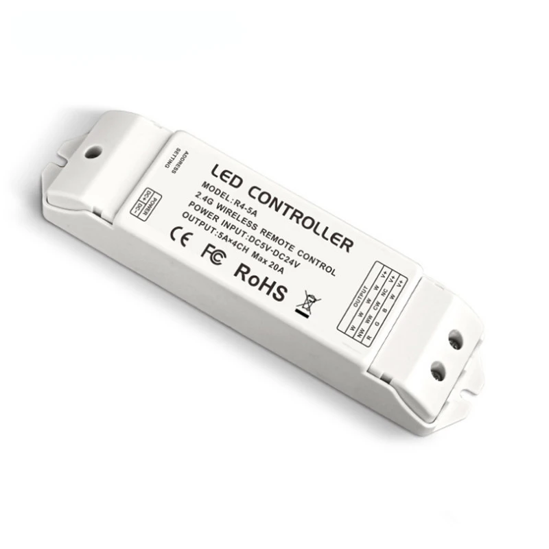 New R4-5A Constant Voltage Wireless Receiver Multi Zone Match With Wifi-104 Control System 2.4GHz DC5V-24V 20A 240W Output