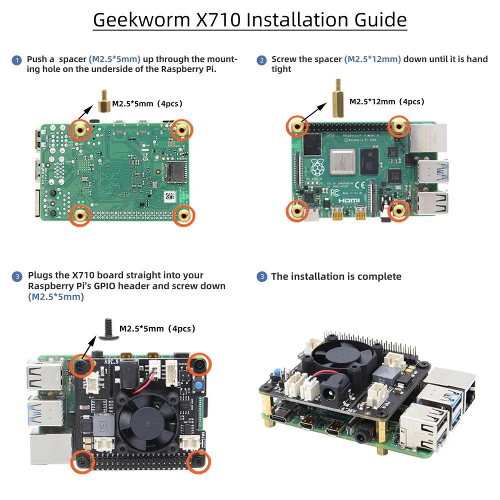 RasPi X710 безопасное выключение, плата расширения управления питанием с широким входом напряжения(6V~ 36 V) для Raspberry Pi 4 Модель B/3B+/3B