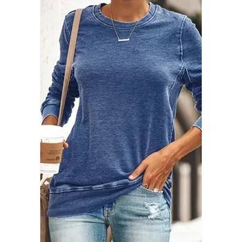 

Women Hoodie Female Europe and America Autumn New Style Relaxed Casual Simple Long Sleeve Crew Neck WOMEN'S Sweater Hoodie