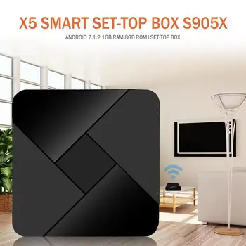 

Android 7.1.2 X5 S905X Smart TV Set-top Box HDMI Data Output/SPDIF 2XUSB 2.0 Host 1GB and 8GB WiFi Quad Core Media Player
