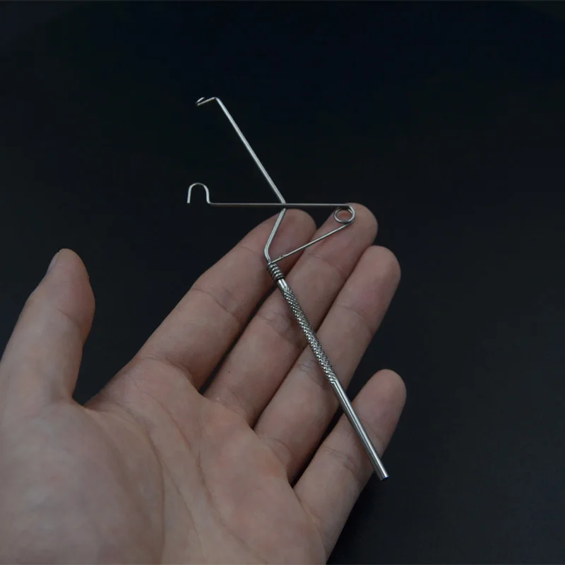 CONTEMPLATOR 2 옵션 크기 영어 스타일 채찍 피니셔 플라이 타이 도구 와이드 스프링 스테인레스 스틸 핸들 도구 후크 매듭