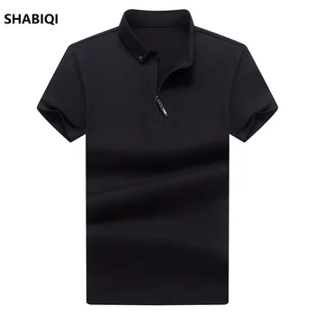 

SHABIQI High Quality Polo Men Shirt Mens Short Sleeve Solid Shirts Camisa Polos Mas culina Casual cotton Summer Short sleeve Man