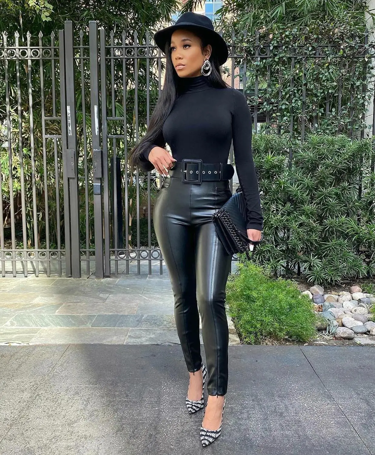 Faux Leather Pants Sexy Women Pant high 